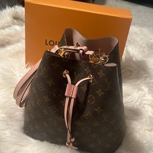 Louis Vuitton Monogram and Pink Neo Noe WITH 3 additional accessories